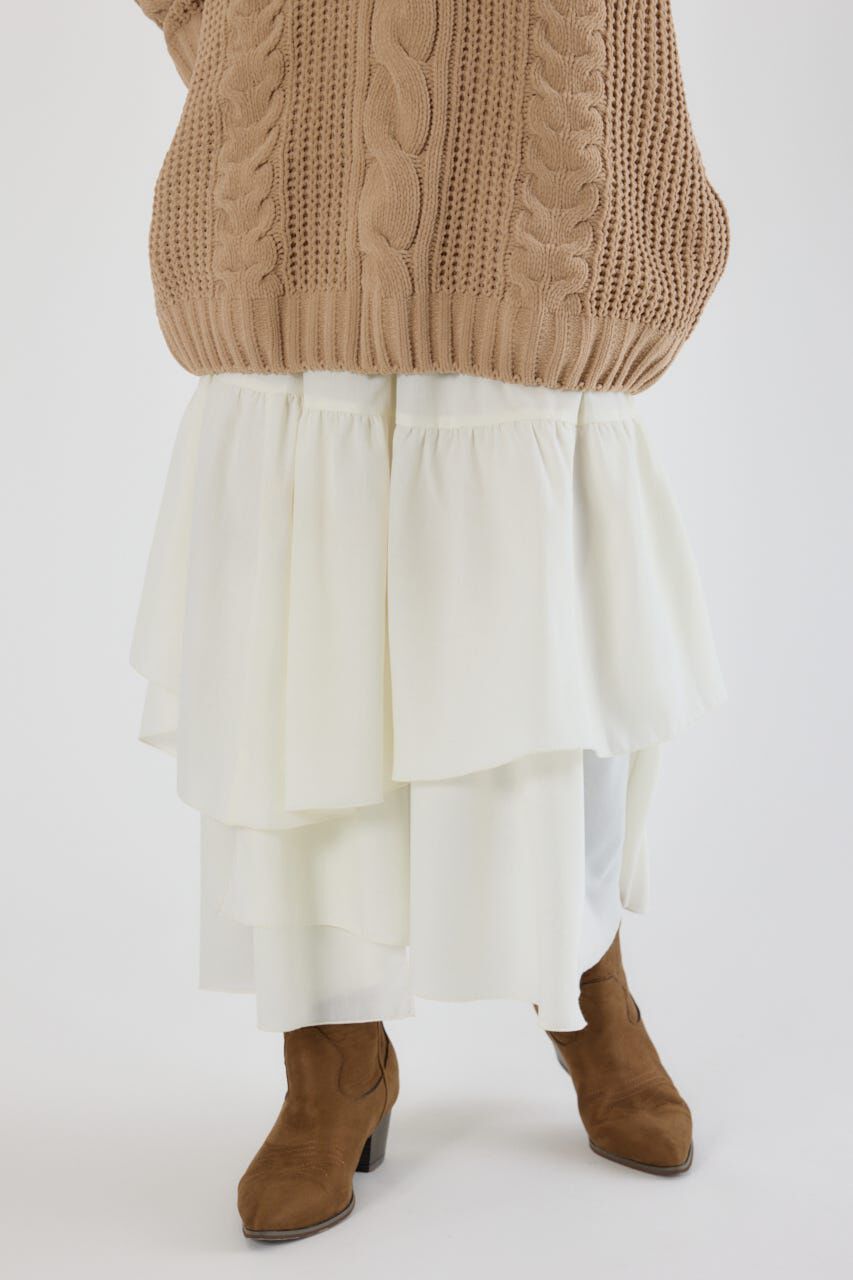 RODEO CROWNS「ランダムティアードスカート」|スカート|O/WHT1