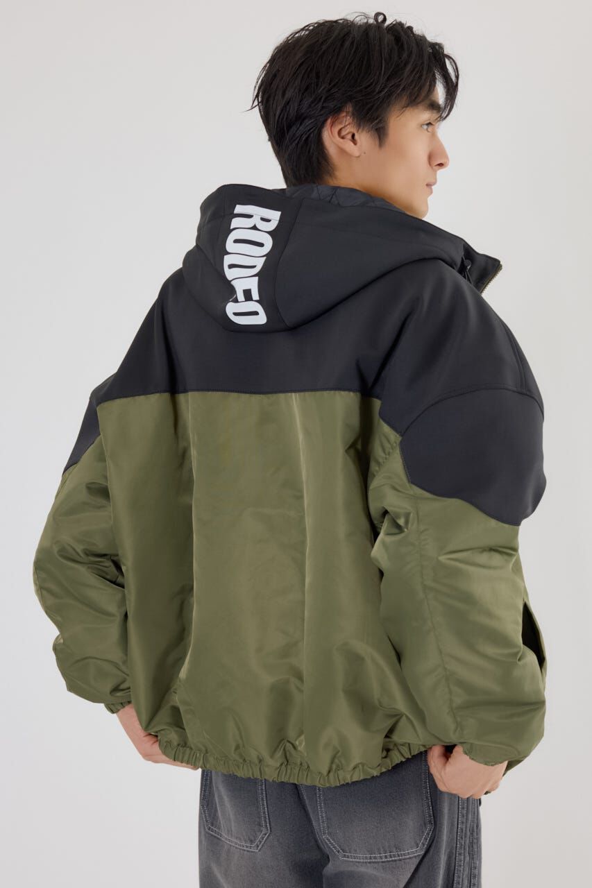 RODEO CROWNS「バイカラーフーデッドブルゾン」|ブルゾン・スタジャン|