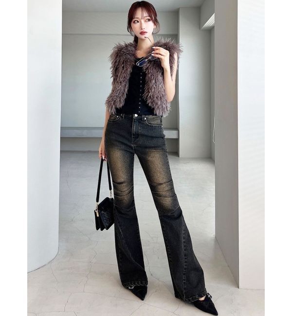 RESEXXY「フラッフィーボリュームショートベスト」|その他|