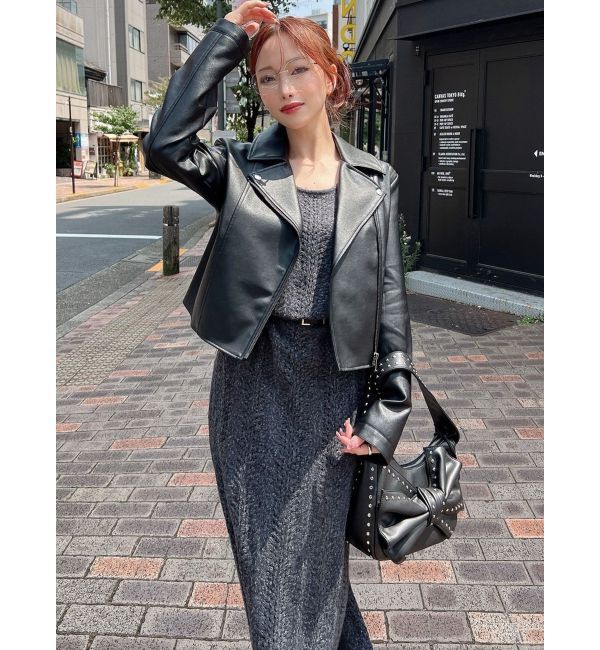 RESEXXY「フェイクレザーライダースジャケット」|ライダースジャケット|