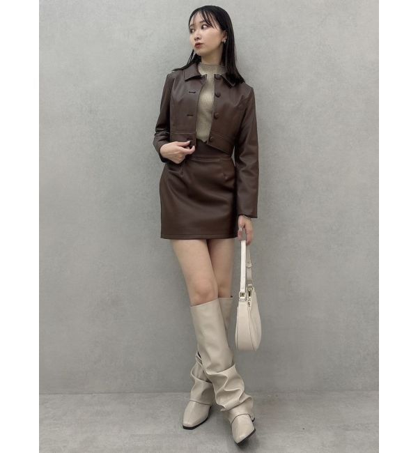 dazzlin「【SETUP】マテリアルコンパクトミニスカート※セットアップ対応」|スカート|