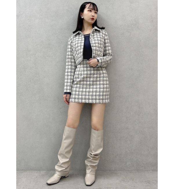 dazzlin「【SETUP】マテリアルコンパクトミニスカート※セットアップ対応」|スカート|