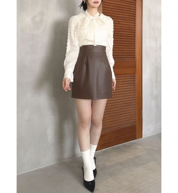 dazzlin「【SETUP】マテリアルコンパクトミニスカート※セットアップ対応」|スカート|