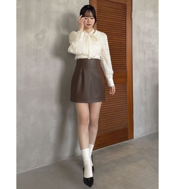 dazzlin「【SETUP】マテリアルコンパクトミニスカート※セットアップ対応」|スカート|