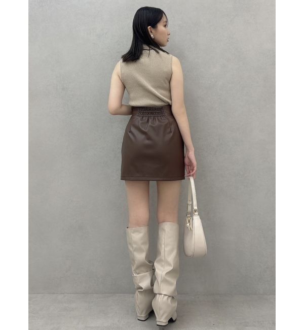 dazzlin「【SETUP】マテリアルコンパクトミニスカート※セットアップ対応」|スカート|