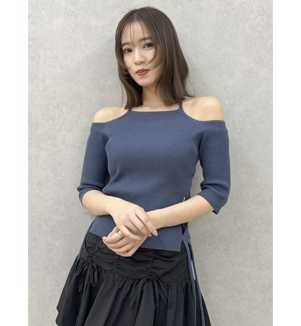 dazzlin「サイドクロスオープンボレロニット」|ニット・セーター|