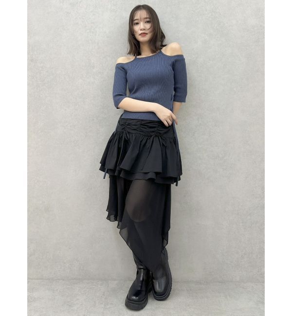 dazzlin「サイドクロスオープンボレロニット」|ニット・セーター|