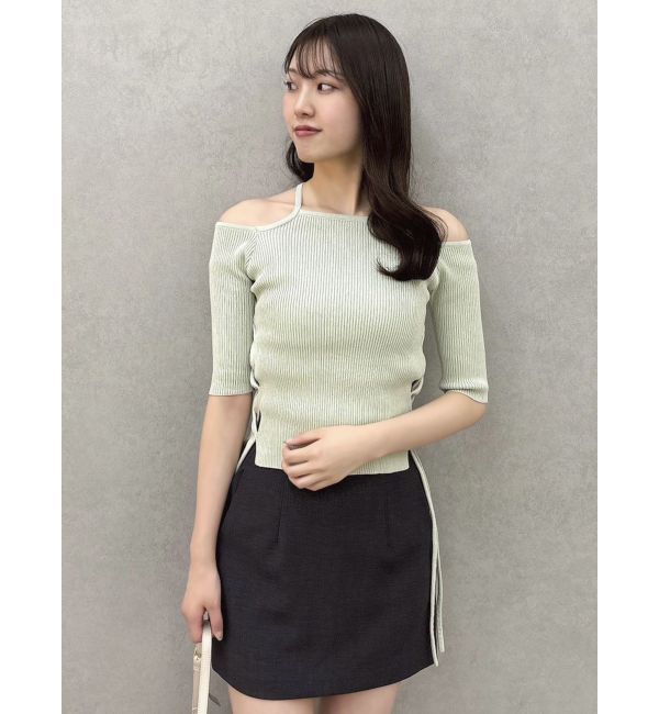 dazzlin「サイドクロスオープンボレロニット」|ニット・セーター|