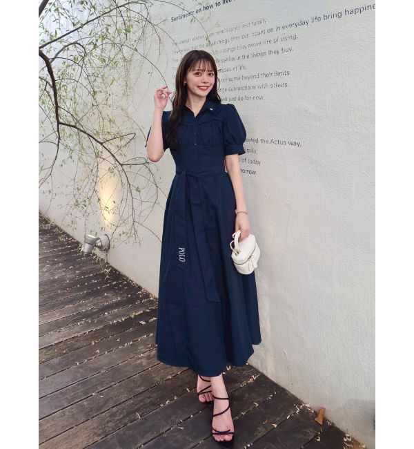 dazzlin「【POLO BCSコラボ/再生産】コルセットスウィッチングシャツワンピース」|ワンピース|