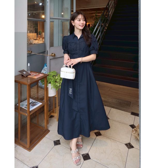 dazzlin「【POLO BCSコラボ/再生産】コルセットスウィッチングシャツワンピース」|ワンピース|