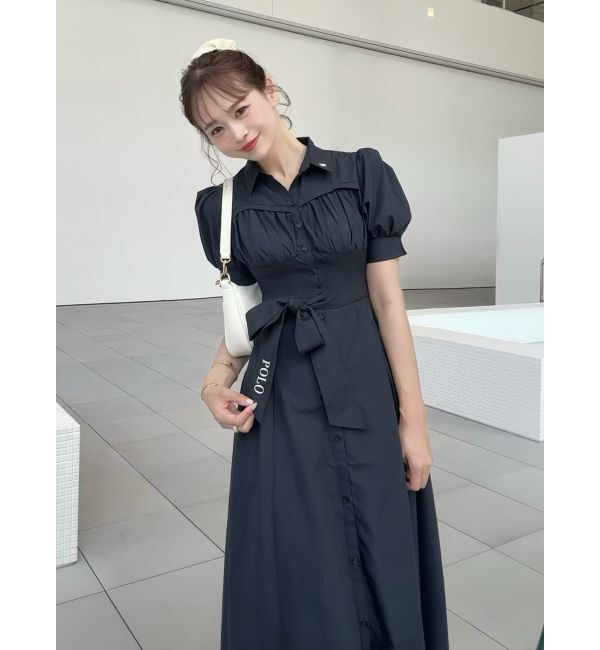 dazzlin「【POLO BCSコラボ/再生産】コルセットスウィッチングシャツワンピース」|ワンピース|