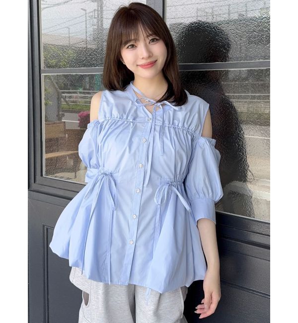 dazzlin「ギャザーバルーンペプラムブラウス」|シャツ・ブラウス|