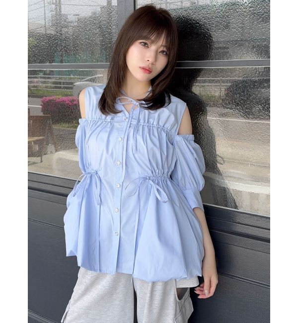 dazzlin「ギャザーバルーンペプラムブラウス」|シャツ・ブラウス|