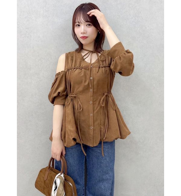 dazzlin「ギャザーバルーンペプラムブラウス」|シャツ・ブラウス|