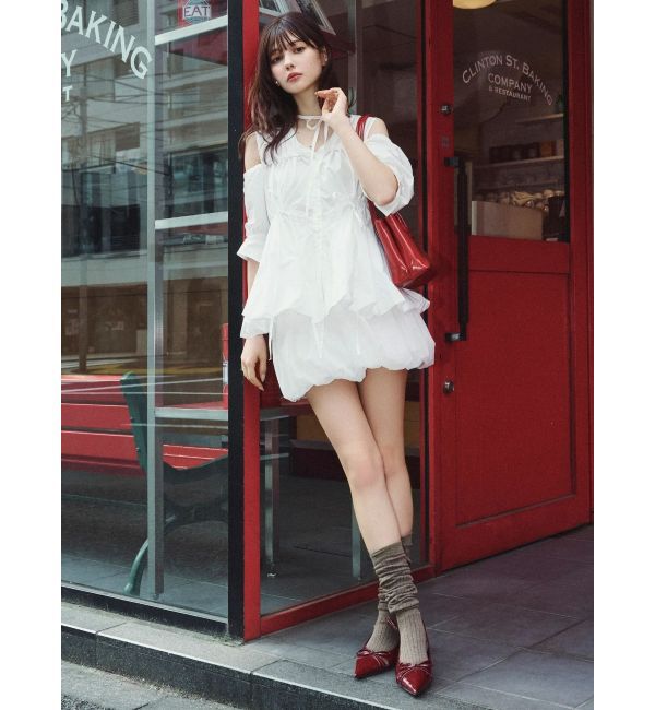 dazzlin「ギャザーバルーンペプラムブラウス」|シャツ・ブラウス|