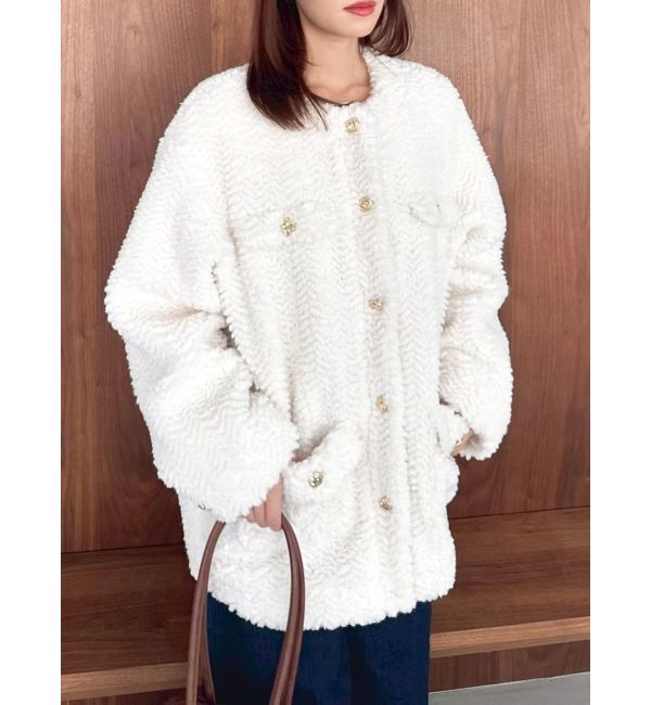 dazzlin「【20周年記念復刻！】ボアフレンチブルゾン」|ブルゾン・スタジャン|