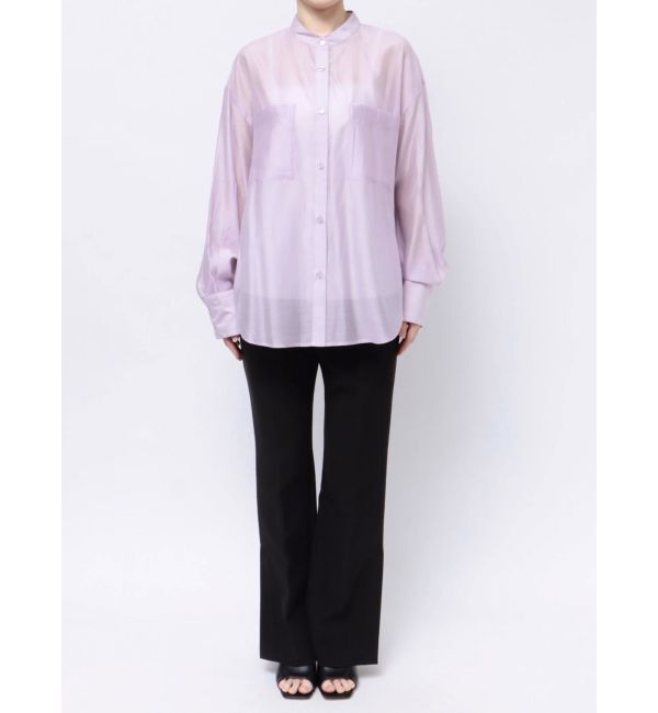 MERCURYDUO「ノーカラーバックリボンシアーシャツ」|シャツ・ブラウス|