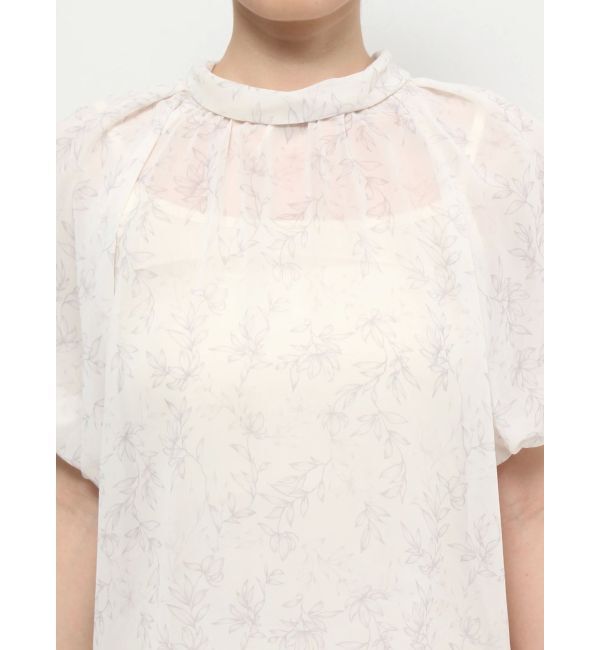 MERCURYDUO「2WAYシアー花柄リボンブラウス」|シャツ・ブラウス|