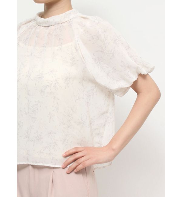 MERCURYDUO「2WAYシアー花柄リボンブラウス」|シャツ・ブラウス|