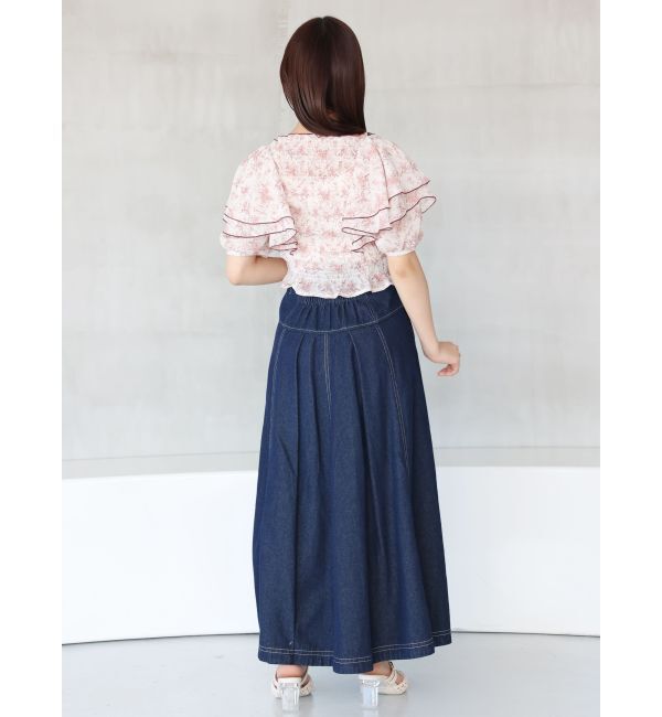 MERCURYDUO「【セットアップ着用可】ストレッチフレアーデニムスカート」|スカート|