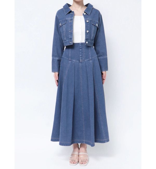 MERCURYDUO「【セットアップ着用可】ストレッチフレアーデニムスカート」|スカート|