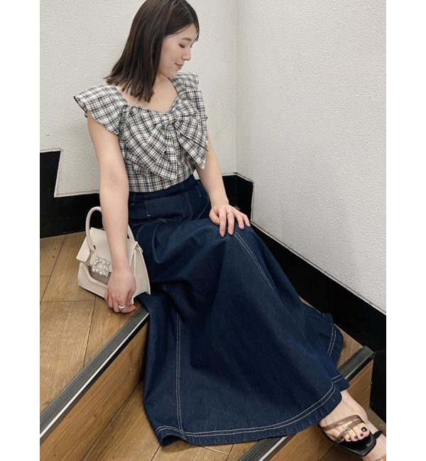 MERCURYDUO「【セットアップ着用可】ストレッチフレアーデニムスカート」|スカート|