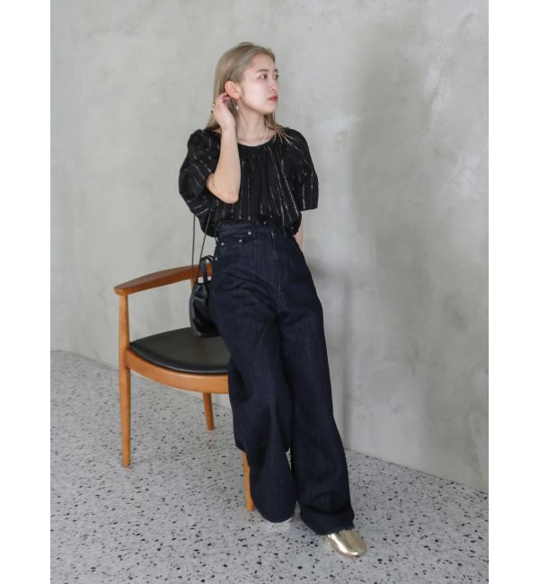 Ungrid「オフショルラメドビーハーフスリーブブラウス」|シャツ・ブラウス|