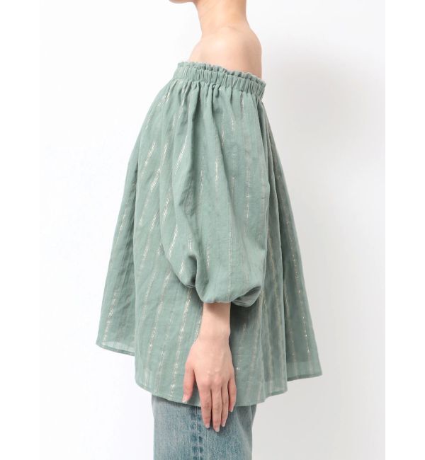 Ungrid「オフショルラメドビーハーフスリーブブラウス」|シャツ・ブラウス|