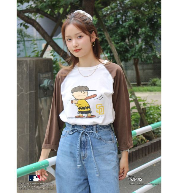Ungrid「【MLB&times;PEANUTS】ラグランTee」|Tシャツ・カットソー|
