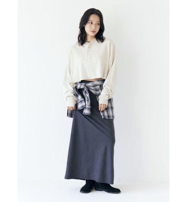 Ungrid「FAITH MILLS別注ヘンリーネックショートロングスリーブTee」|Tシャツ・カットソー|