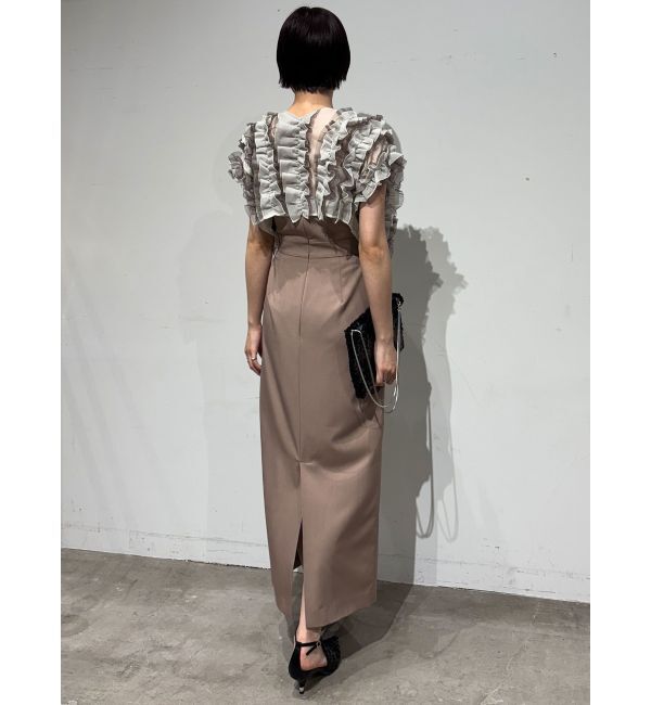 LAGUNAMOON「LADYチュールブレンドフリルカーデドレス」|ドレス|