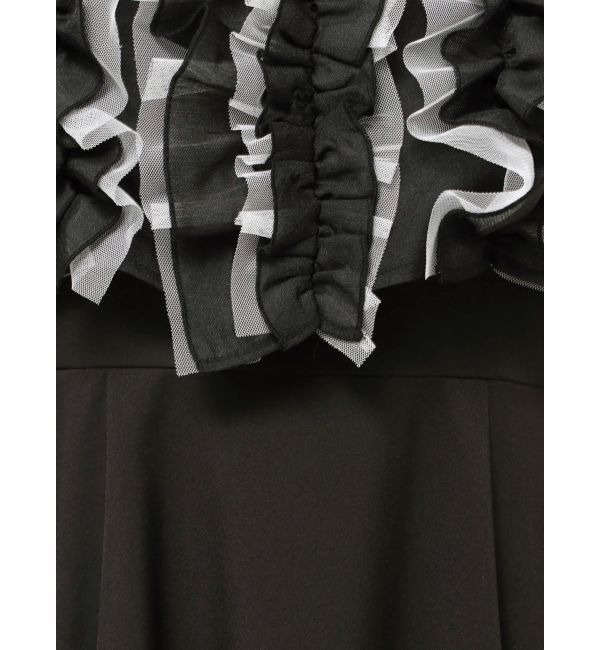 LAGUNAMOON「LADYチュールブレンドフリルカーデドレス」|ドレス|