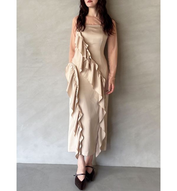 LAGUNAMOON「LADYアシンメトリーフリルキャミドレス」|ドレス|