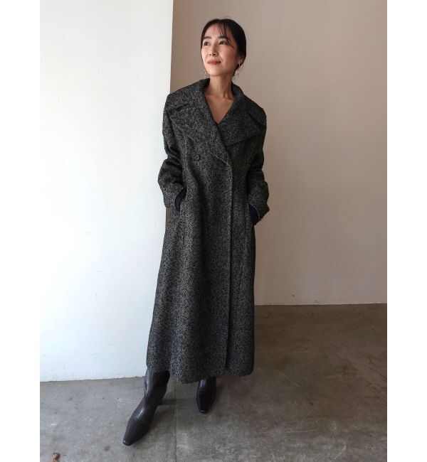 LAGUNAMOON「ウエストタックウールブレンドツイードコート」|その他|
