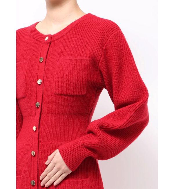 LAGUNAMOON「フロントポケットIラインニットワンピース」|ワンピース|