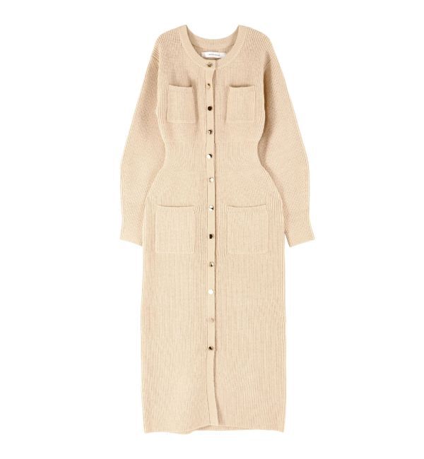 LAGUNAMOON「フロントポケットIラインニットワンピース」|ワンピース|