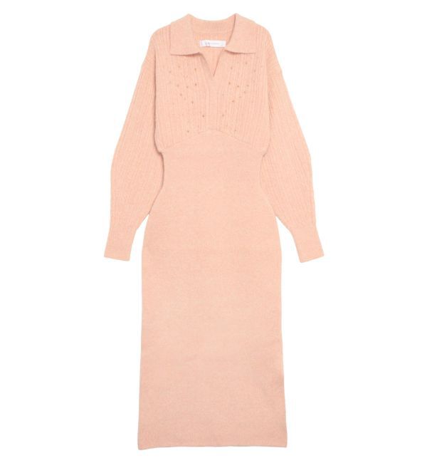 LAGUNAMOON「【REVIVAL】ケーブルビジューIラインニットワンピース」|ワンピース|