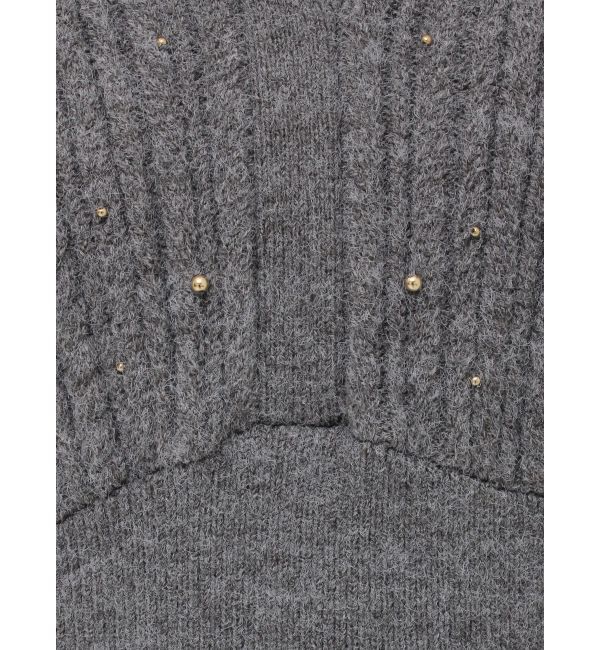 LAGUNAMOON「【REVIVAL】ケーブルビジューIラインニットワンピース」|ワンピース|