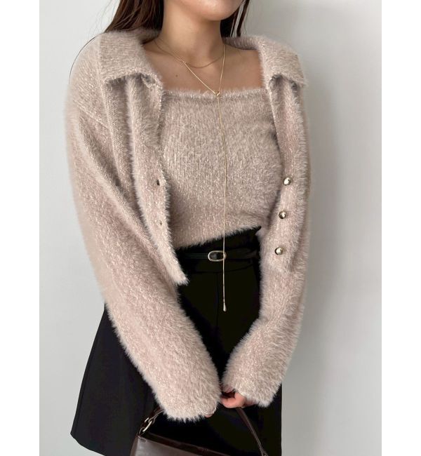 LAGUNAMOON「ヘアリーラメアンサンブル」|カーディガン|