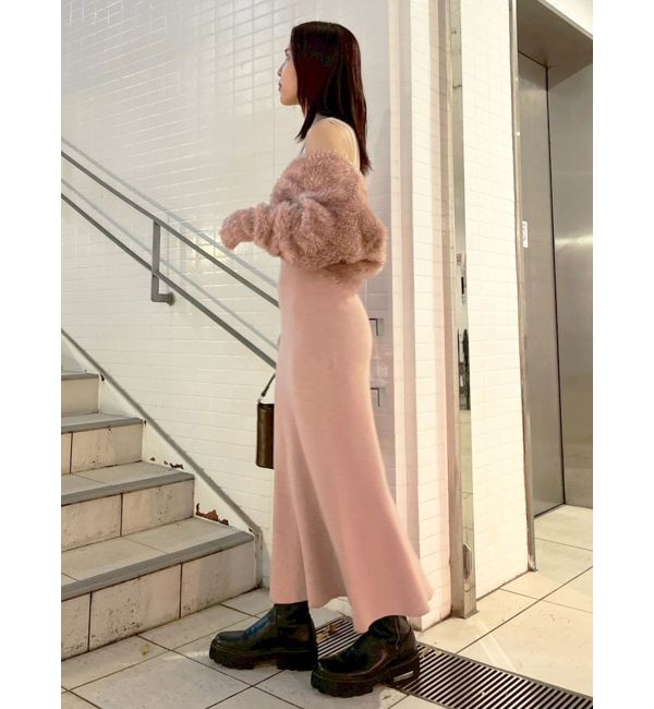 LAGUNAMOON「ラメフェザーカーデセットニットワンピース」|ワンピース|