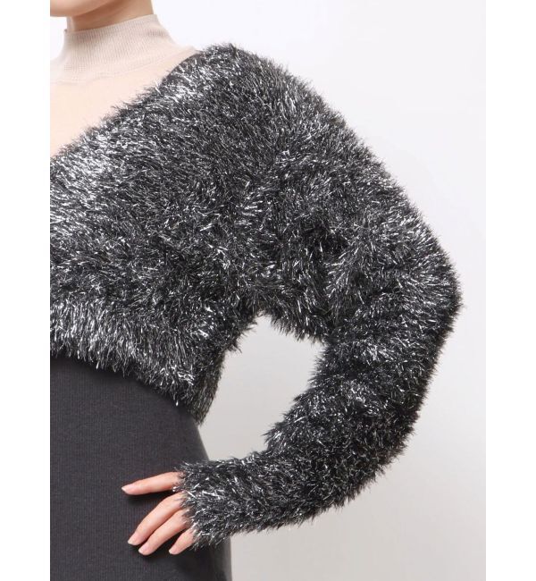 LAGUNAMOON「ラメフェザーカーデセットニットワンピース」|ワンピース|