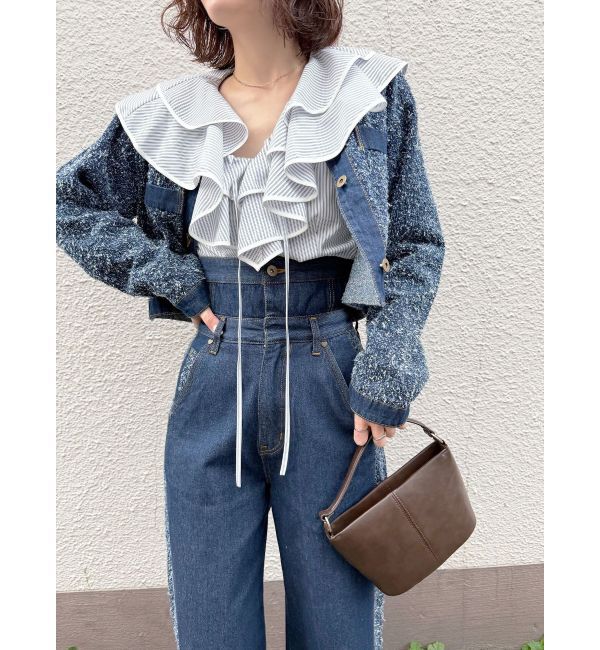 LAGUNAMOON「ラッフルパイピングブラウス」|シャツ・ブラウス|