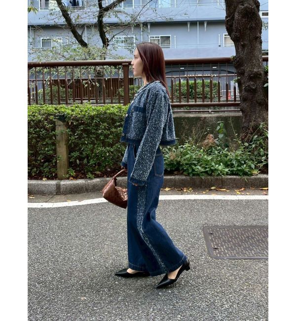 LAGUNAMOON「ハイウエストラインディティールデニムパンツ」|デニム|