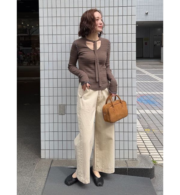 LAGUNAMOON「ハイウエストラインディティールデニムパンツ」|デニム|