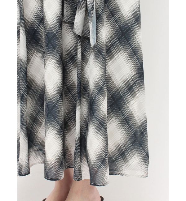 LAGUNAMOON「ノットカシュクールチェックワンピース」|ワンピース|