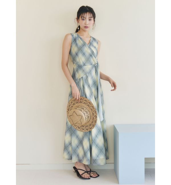 LAGUNAMOON「ノットカシュクールチェックワンピース」|ワンピース|