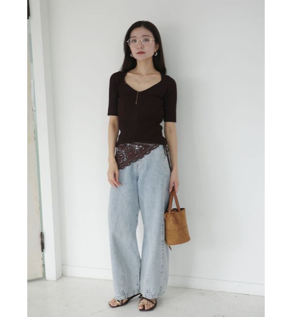 LAGUNAMOON「【UVカット】ラリエットニットプルオーバー」|ニット・セーター|