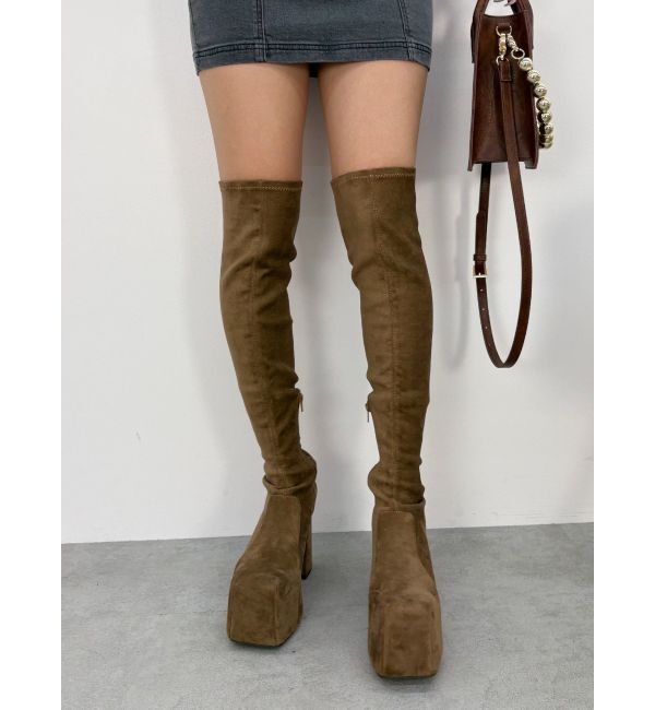 EVRIS「プラットフォームニーハイブーツ」|ロングブーツ|