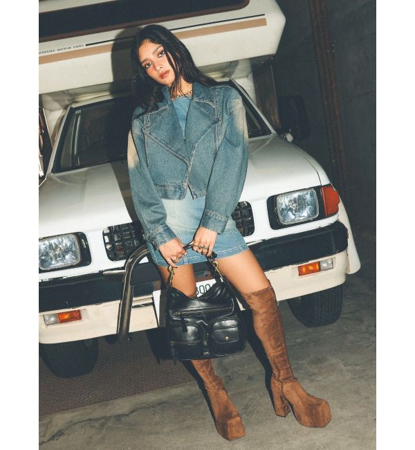 EVRIS「プラットフォームニーハイブーツ」|ロングブーツ|