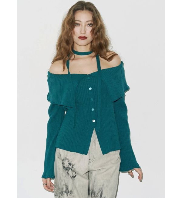 EVRIS「チョーカーオフショルニットトップス」|ニット・セーター|